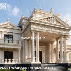Traditional Villa Architecture House Front Wall Design No-4029