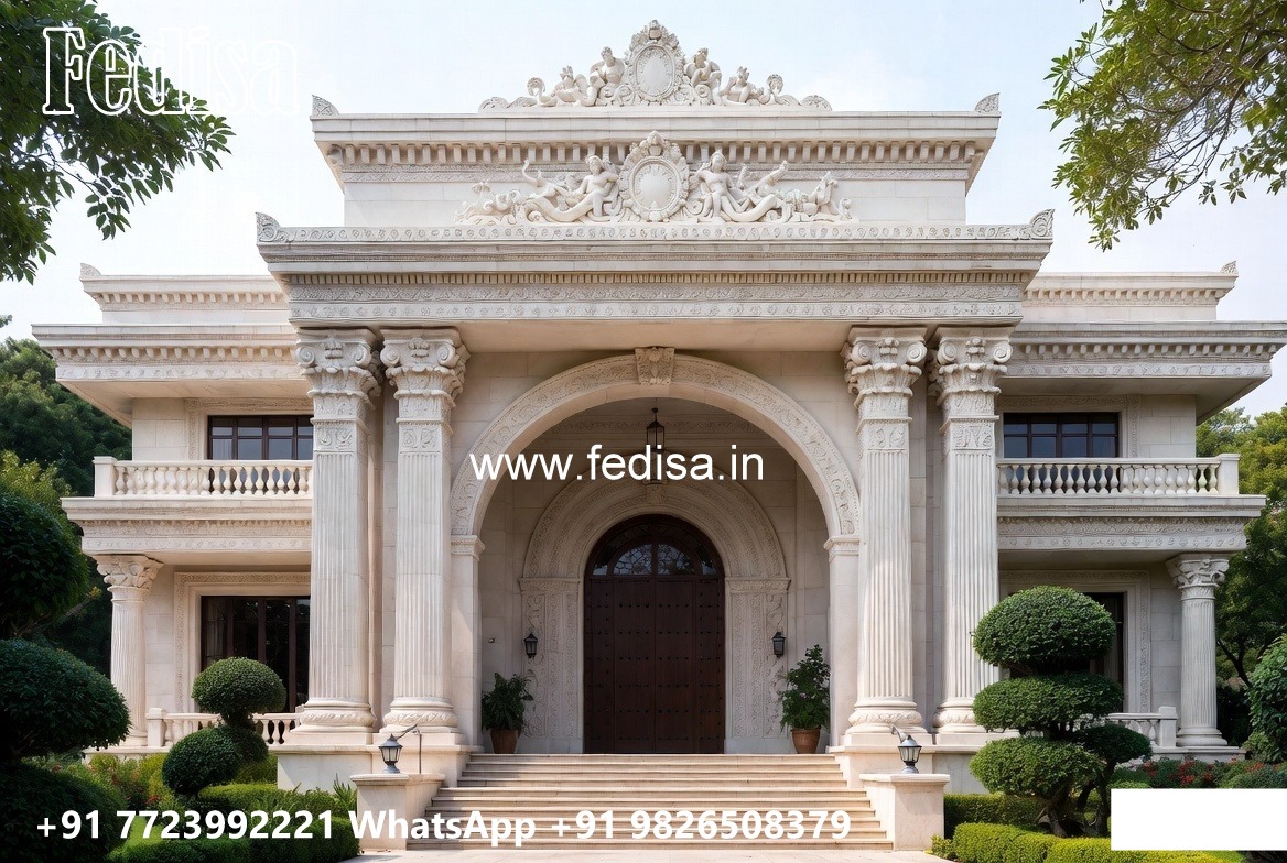Classic Outdoor Patio Villa House Facade No-4178