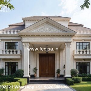 Traditional Home Facade Small Duplex House Design No-4448
