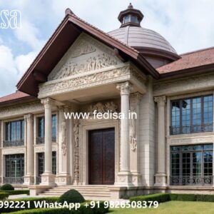 Classic Outdoor Patio Villa Concrete House Plans No-5642