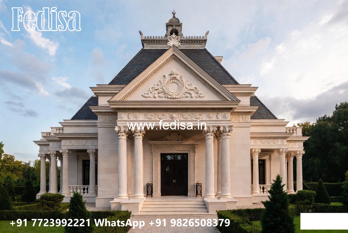 Classic Villa Design With Swimming Pool Flat Roof Design Plans No-5769