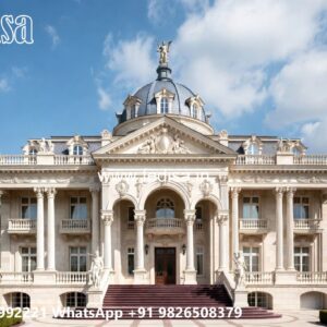 Luxury Classic Living Room 3 Storey House Design With Rooftop No-5800