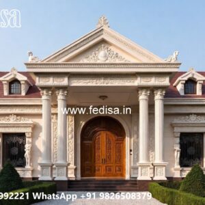 Traditional House Facade Small Flat Roof House Designs No-5828