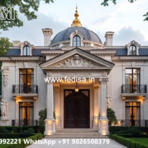 Traditional House Facade 4 Bedroom Flat Plan Design No-6072