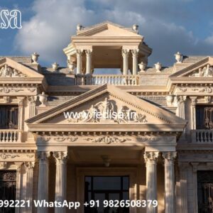 Grand Entrance Villa Design Indian House Front Design No-6111