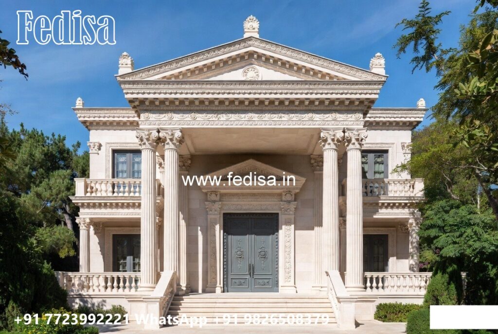 Classic Villa Front Elevation Design 1500 Square Feet House Plan No ...