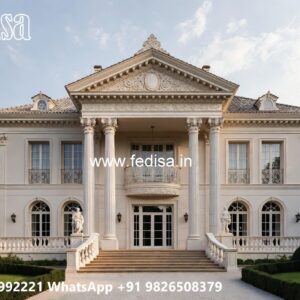 Neoclassical Villa Facade Second Floor House Design No-620