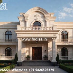 Neoclassical Villa Facade Single Storey House Plans No-986