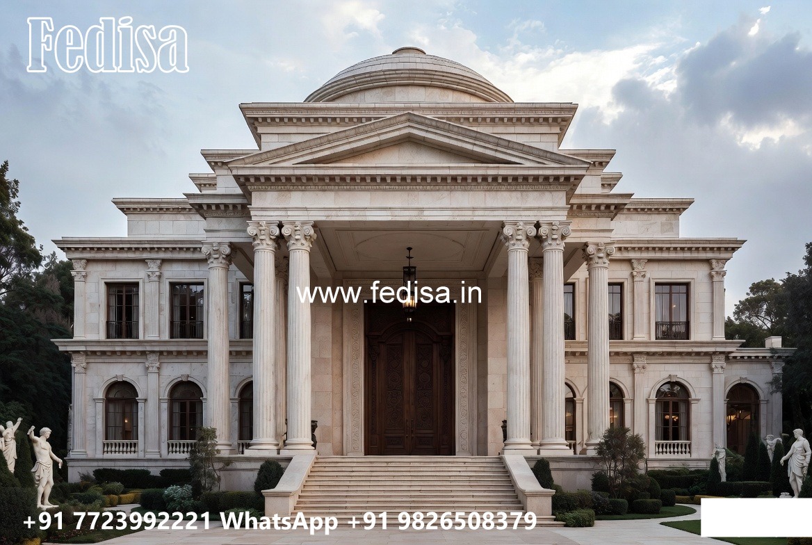 Classic Front Elevation 5 Bedroom House Plans Indian Style No-1804