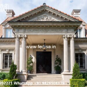 Luxury Front Elevation Villa Flat Roof House Plans With Photos No-2331