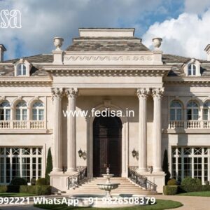 Stone Finish Villa Design Double Story Home Design No-2944