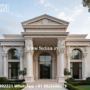 Symmetrical House Design Blue Gray Exterior Paint No-3597