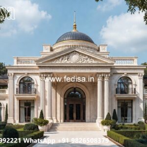 Neoclassical Villa Facade Gray Stone House Exterior No-3792