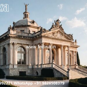 Fountain Garden Villa Stacked Stone Exterior House No-3810