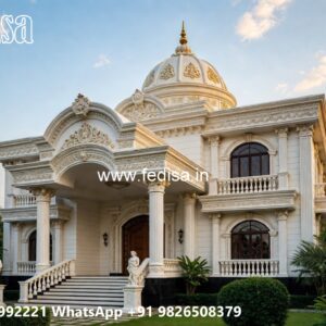 Classic Villa Exterior Single Bedroom House Plans Indian Style No-8427