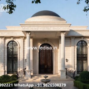 Grand Entrance Villa Design 2nd Floor House Design With Balcony No-8429