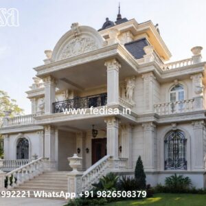Villa Courtyard Design Double Storey House Plans With Balcony No-8445