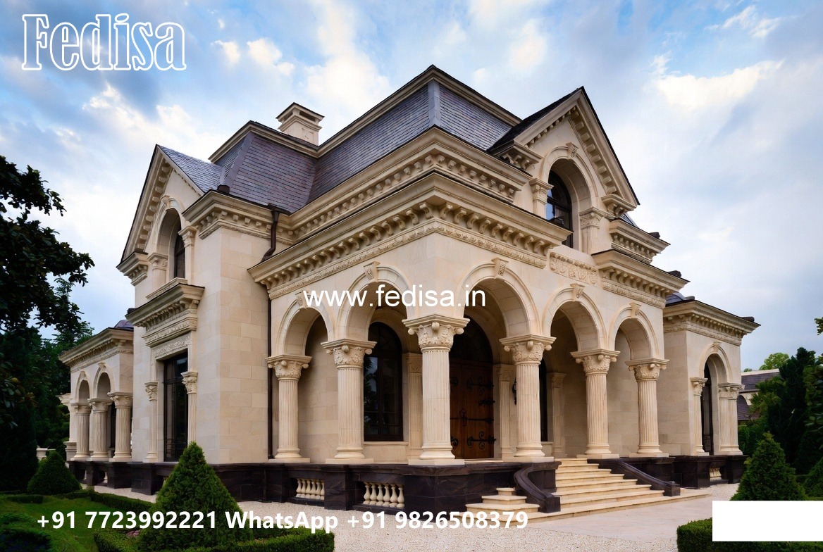 Neoclassical Villa Facade Small Cottage Design No-8794