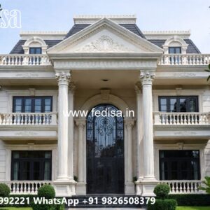 Stone Finish Villa Design Plan 5d No-9044