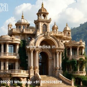 Marble Flooring Villa Design Townhouse Layout No-9173