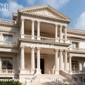 Classic Villa Garden Design Flagstone House Exterior No-10029