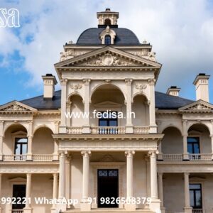 Neoclassical Villa Facade Villa Map Design No-10136