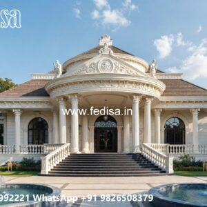 Symmetrical Home Design White Villa Design No-10223