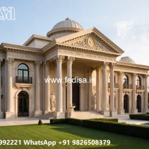 Traditional House Facade Flat Villa Design No-10586