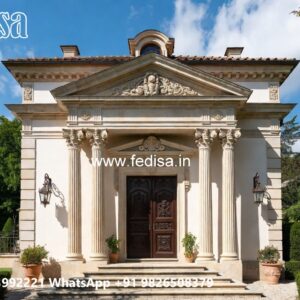 Stone Exterior Classic Home Pooja Mandir Designs No-10920