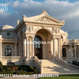 Stone Finish Villa Design Modern Glass House No-11972